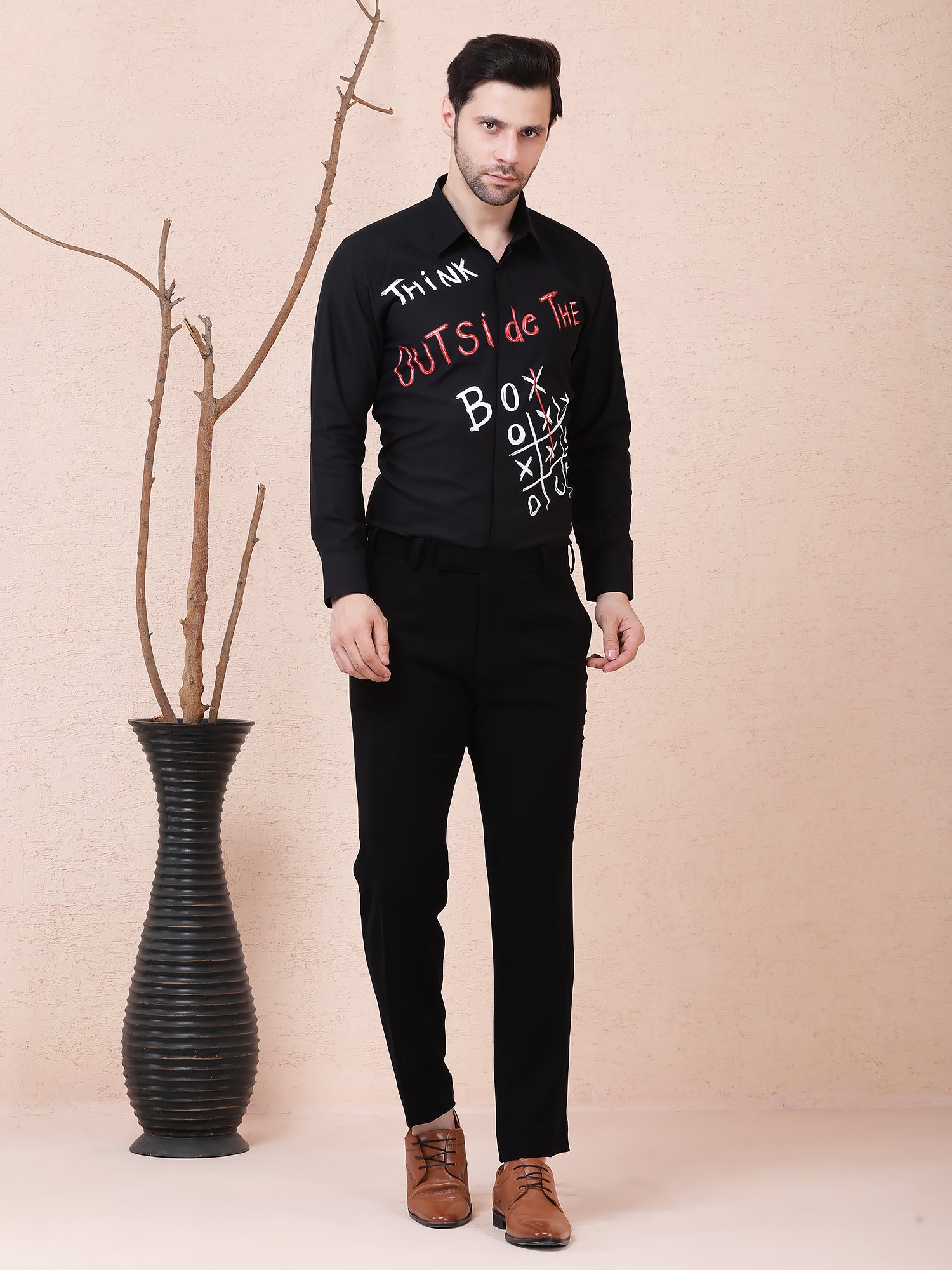 THINK OUTSIDE THE BOX – DESIGNER SHIRT – BLACK