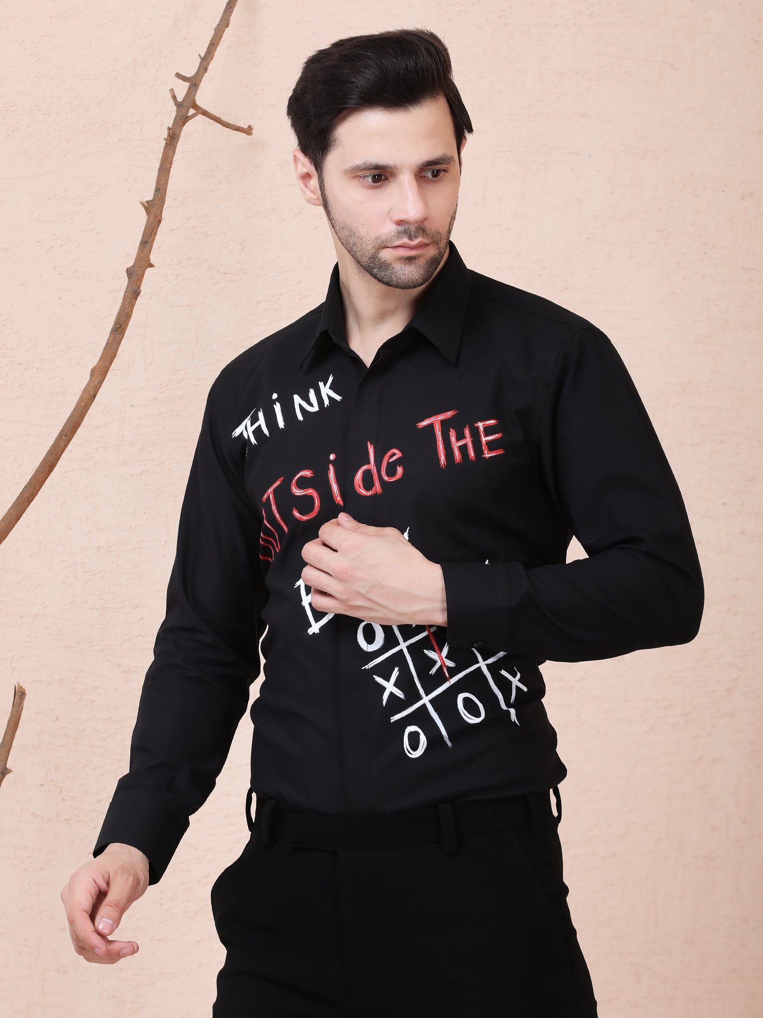 THINK OUTSIDE THE BOX – DESIGNER SHIRT – BLACK