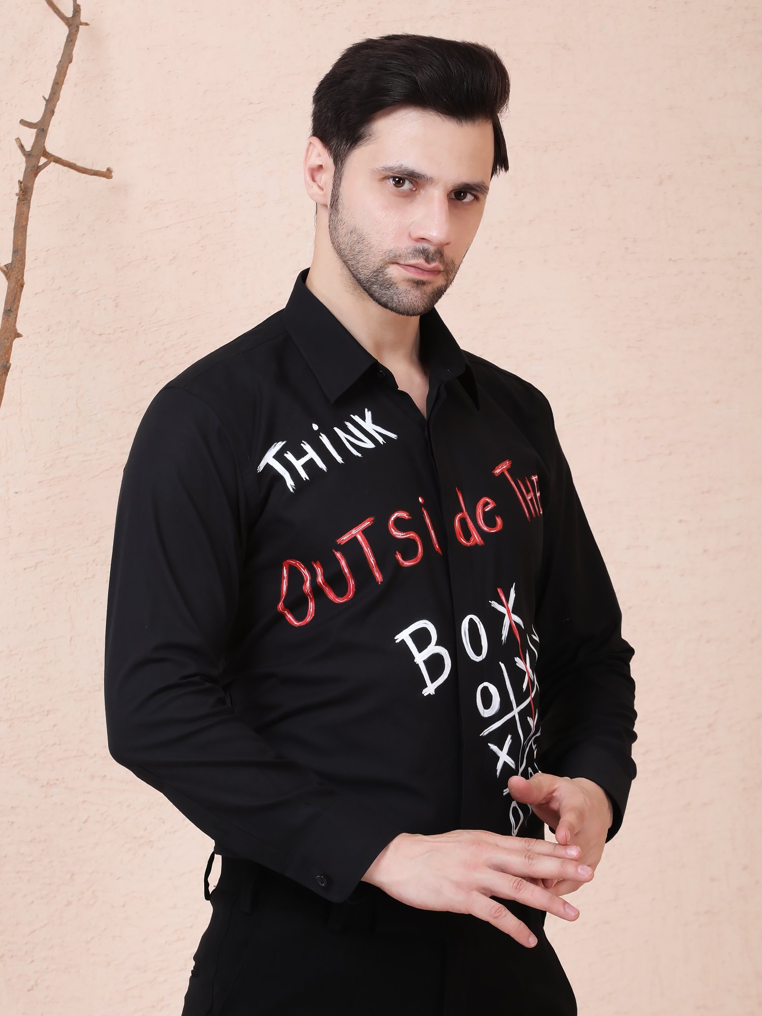THINK OUTSIDE THE BOX – DESIGNER SHIRT – BLACK