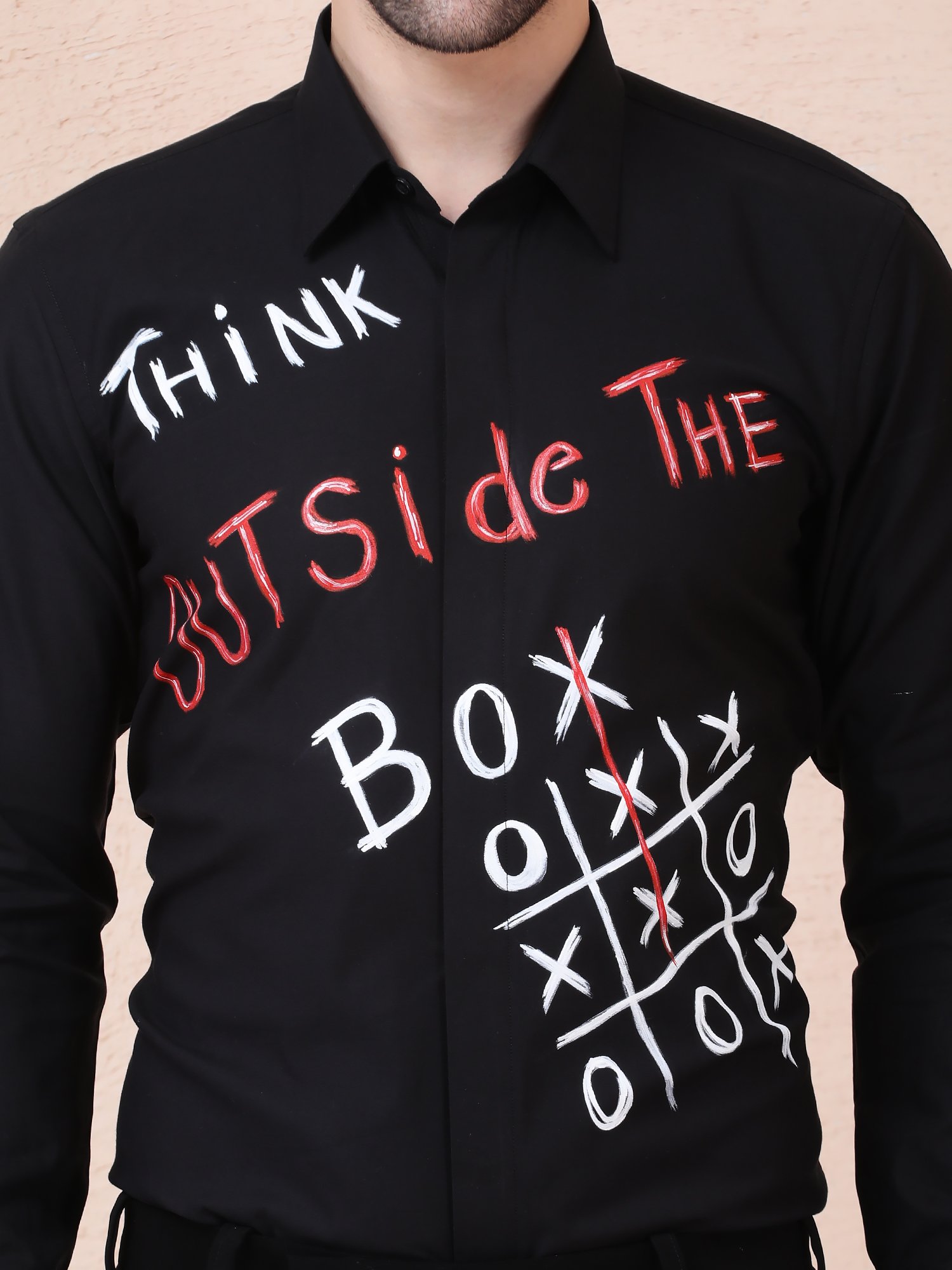 THINK OUTSIDE THE BOX – DESIGNER SHIRT – BLACK